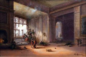 Interior Scene With Cromwellian Soldiers Interior Scene With Cromwellian Soldiers