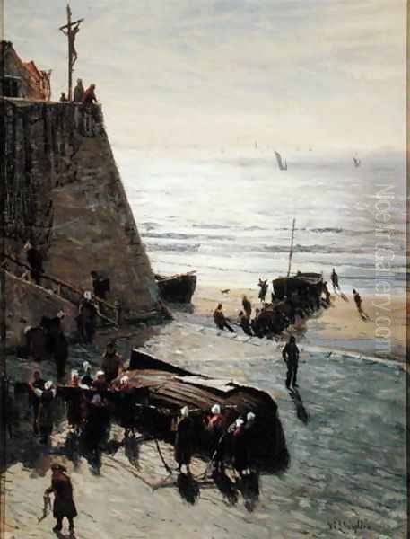 Hauling up the Fishing Boat - view 1