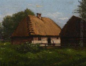 Thatched Cottage In Spring by Victor Olivier Gilsoul