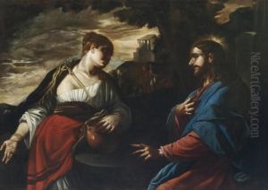 Cristo E La Samaritana by Luca Giordano