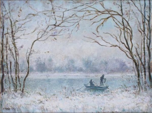 Les Rameurs Sous La Neige - view 1