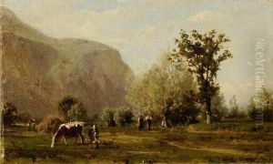 Paysage Anime Aux Vaches by Karl Girardet