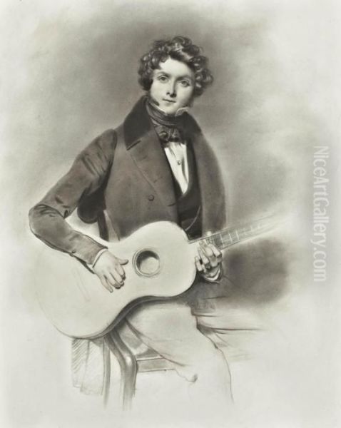 Portrait Of A Young Man With A Guitar - view 1