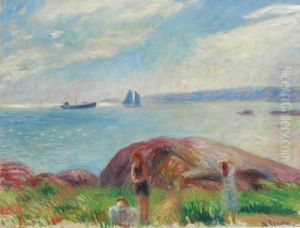 Bathing Near The Bay by William Glackens