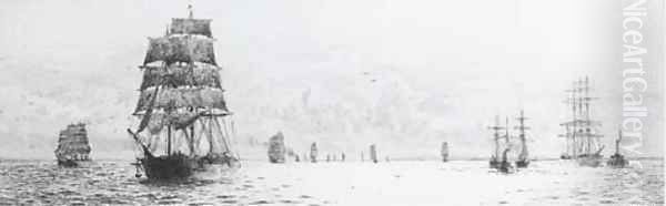 Weighing anchor; and Unloading the cargo - view 1