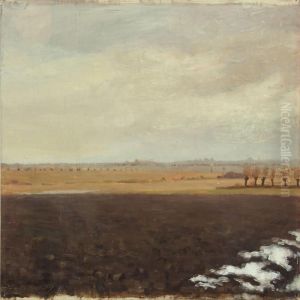 Wintry Landscape With Fields by Johannes Glob