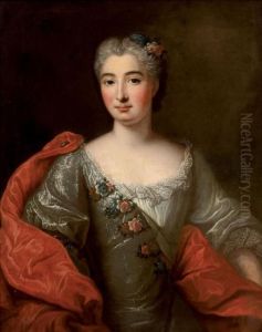 Portrait De Femme Portant Une Etole Rouge