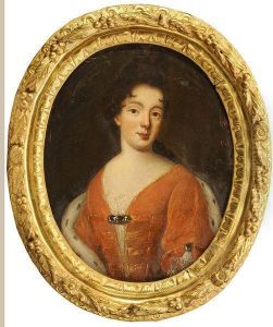 Portrait De Jeune Femme Au Manteau Brode D'hermine