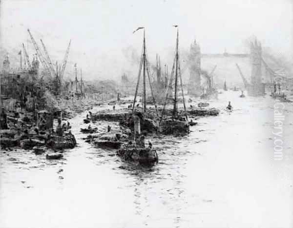 Eel boats off the Tower - view 1