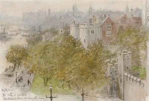 The City of London from the bonded stores at Irongate Tower by William Lionel Wyllie