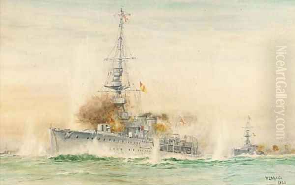 The English fleet under attack - view 1
