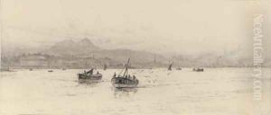 Traffic on the river, thought to be the Forth Traffic on the river, thought to be the Forth