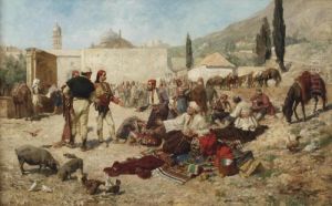 An Oriental Market Place by Alexander Demetrius Goltz