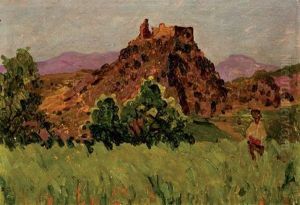 Paisaje Con Castillo by Eugenio Gomez Mir