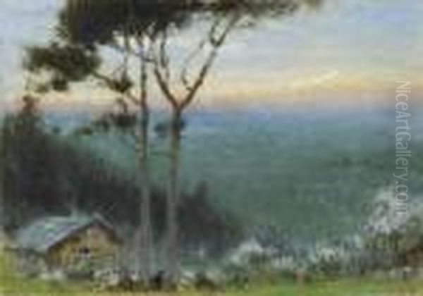 Mont Blanc From The Seleve, Near Geneva - view 1