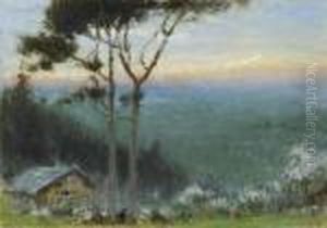 Mont Blanc From The Seleve, Near Geneva by Albert Goodwin