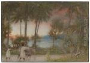 Under The Palm Trees by Albert Goodwin