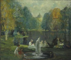 Frog Pond, Boston Public Garden by Arthur C. Goodwin