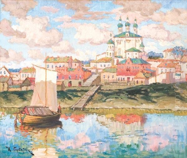 Veduta Di Citt Sul Fiume - view 1