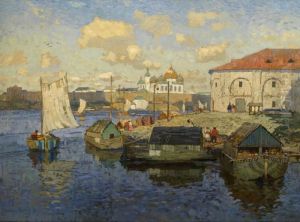 Old Novgorod. Barges