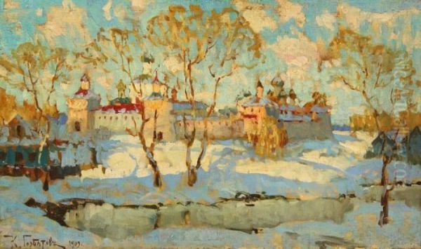 Russian Monastery In Winter - view 1