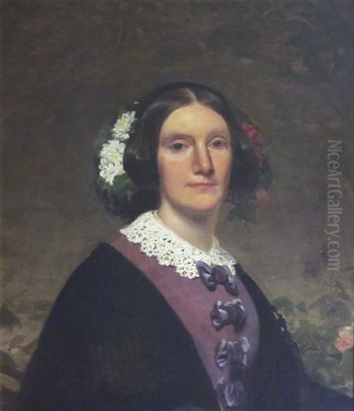 Portrait Of A Lady With Flowers In Her Hair - view 1