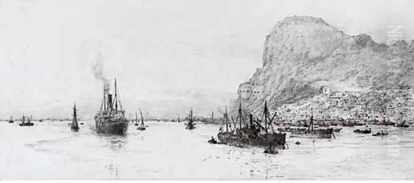 Shipping off Gibraltar (illustrated) - view 1
