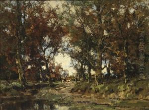 Cows Grazing Near The Vordense Beek by Arnold Marc Gorter
