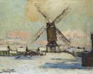 Moulin Sous La Neige A Zele by Pieter Gorus