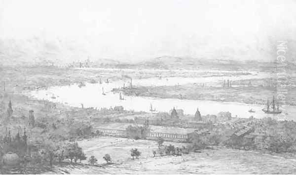The Thames from Greenwich Hill - view 1