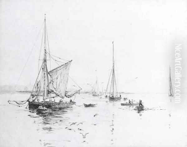 Yachts returning to harbour in a light breeze - view 1