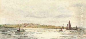 A Thames barge running up the estuary by William Lionel Wyllie