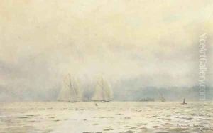 Big-class yachts racing in Plymouth Sound by William Lionel Wyllie