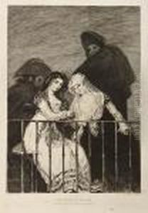 Majas En El Balcon by Francisco Goya Fuendetodos