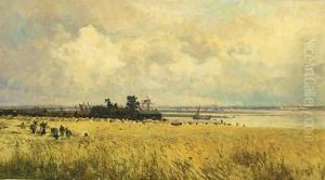 Medway with Reapers by William Lionel Wyllie
