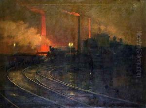 The Steelworks, Cardiff at Night, 1893-97