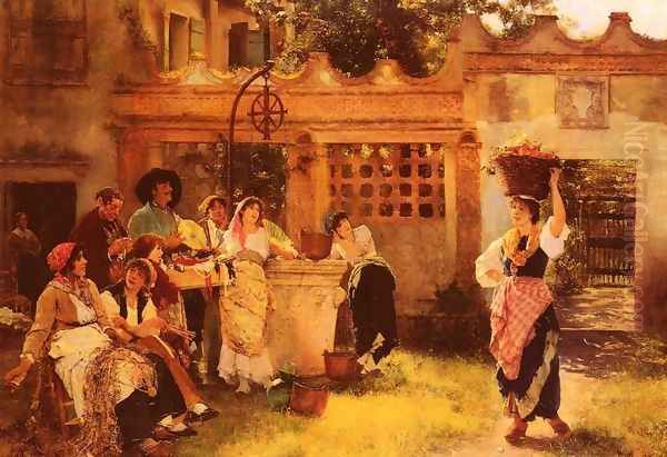 A Venetian Fan Seller by Henry Woods