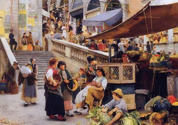 At the Foot of the Rialto, Venice by Henry Woods