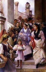 A Venetian Christening Party, 1896 by Henry Woods