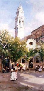 In the Piazza, 1894 by Henry Woods