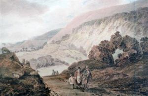 Figures In A Mountainous Landscape by William Green