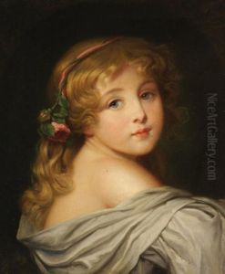 Portrait Of A Young Girl With A Rose In Her Hair by Jean Baptiste Greuze