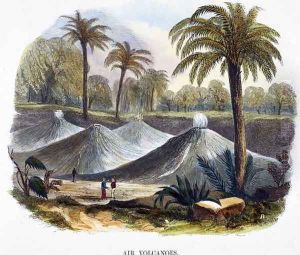 Air Volcanoes, near Cathagena, Columbia, from Phenomena of Nature, 1849 by Josiah Wood Whymper