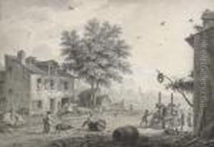 A Village Scene by Samuel Hieronymus Grimm