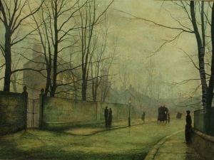 An Autumn Lane At Dusk by John Atkinson Grimshaw