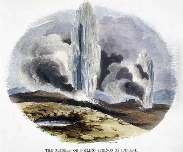 The Geysers, or Boiling Springs of Iceland, from Phenomena of Nature, 1849 - view 1