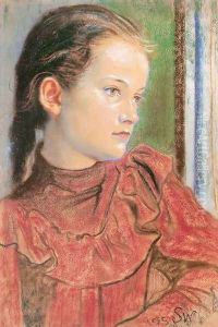 Portrait of a Girl in a Red Dress by Stanislaw Wyspianski