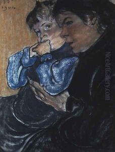 Artist's Wife with their Son Stas by Stanislaw Wyspianski