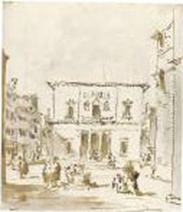 View Of The Theatre, La Fenice by Francesco Guardi