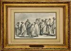 Komposition Med Figurer I Langa Rockar by Francesco Guardi